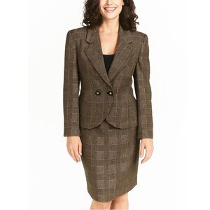 Vintage Louis Feraud Wool 2 Piece Suit Size 8